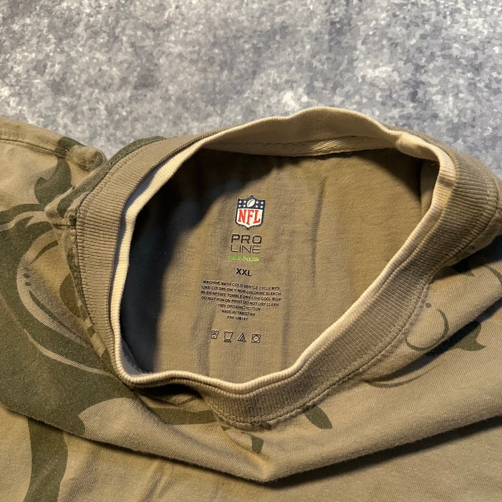 Y2K NFL Indianapolis Colts Double Sleeve Graphic T Shirt Men's XXL Tan Green‎ - Picture 3 of 4